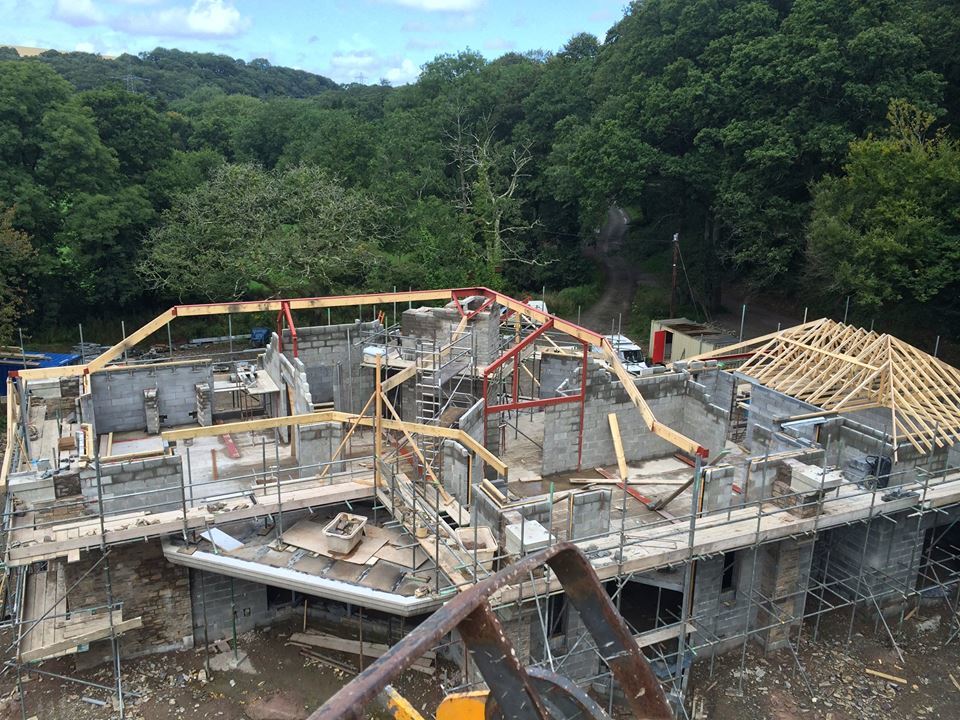 A new home being built in North Devon with Jenkinson Potts Construction.