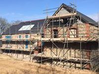 Property with scaffolding erected.